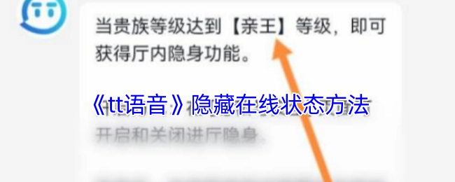 《tt语音》如何隐藏在线状态的方法
