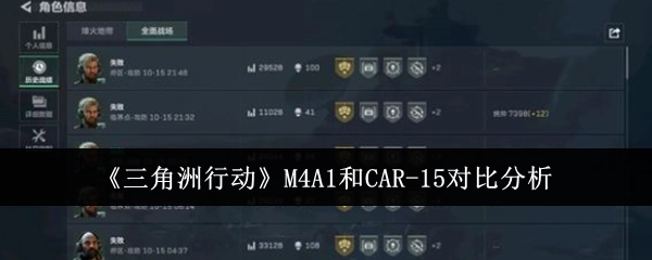 《三角洲行动》中M4A1与CAR-15的对比剖析