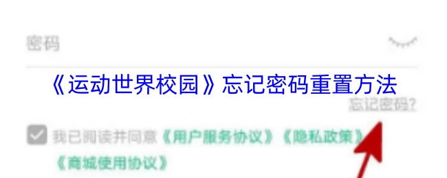《运动世界校园》密码忘记后的重置办法