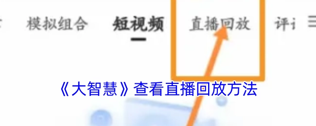 如何在《大智慧》中查看直播回放
