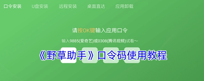 《野草助手》口令码的使用方法教程