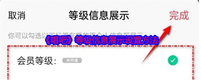 《唱吧》中等级信息展示的设置方式