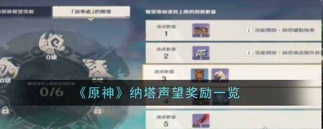 《原神》中纳塔地区声望奖励详细内容