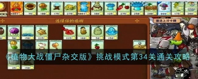 《植物大战僵尸杂交版》挑战模式第三十四关通关攻略