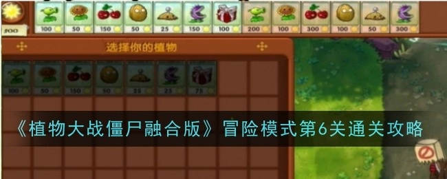 《植物大战僵尸融合版》冒险模式第六关通关指南