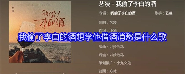 那首唱着“我偷了李白的酒想学他借酒消愁”的歌是什么？