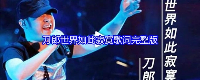 刀郎《世界如此寂寞》完整歌词内容