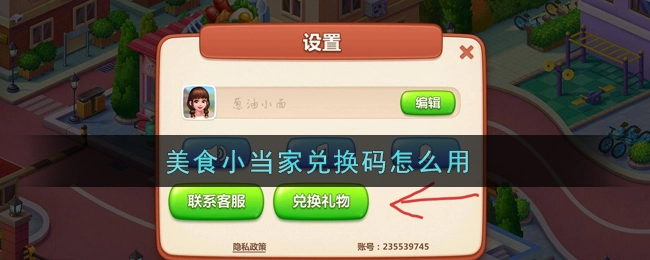 如何使用《美食小当家》的兑换码？