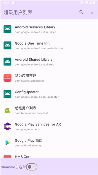 超级用户列表
