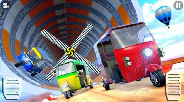 三轮奥拓坡道竞赛（Tuk Tuk Rickshaw 3D Stunt: Free Stunt Games ）截图1