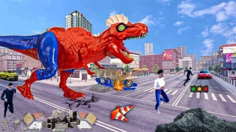 恐龙时代城市破坏单机游戏