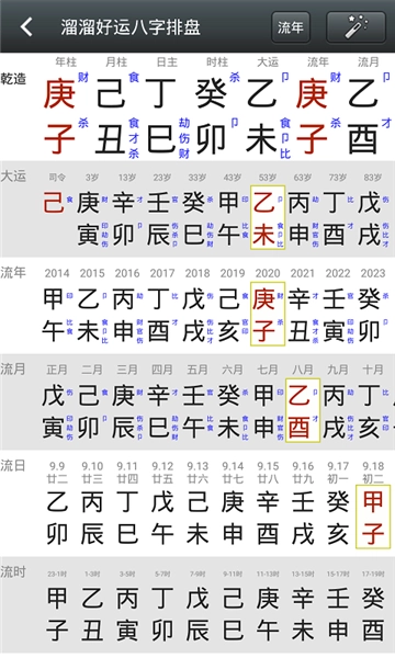 溜溜好運(yùn)八字排盤截圖0