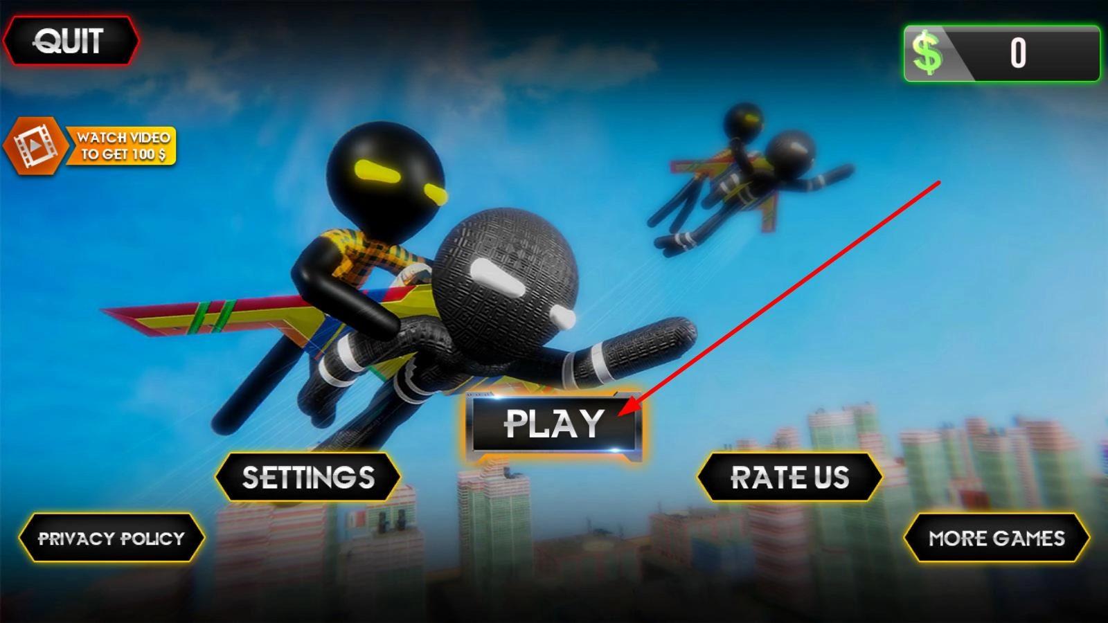 喷气飞行火柴人