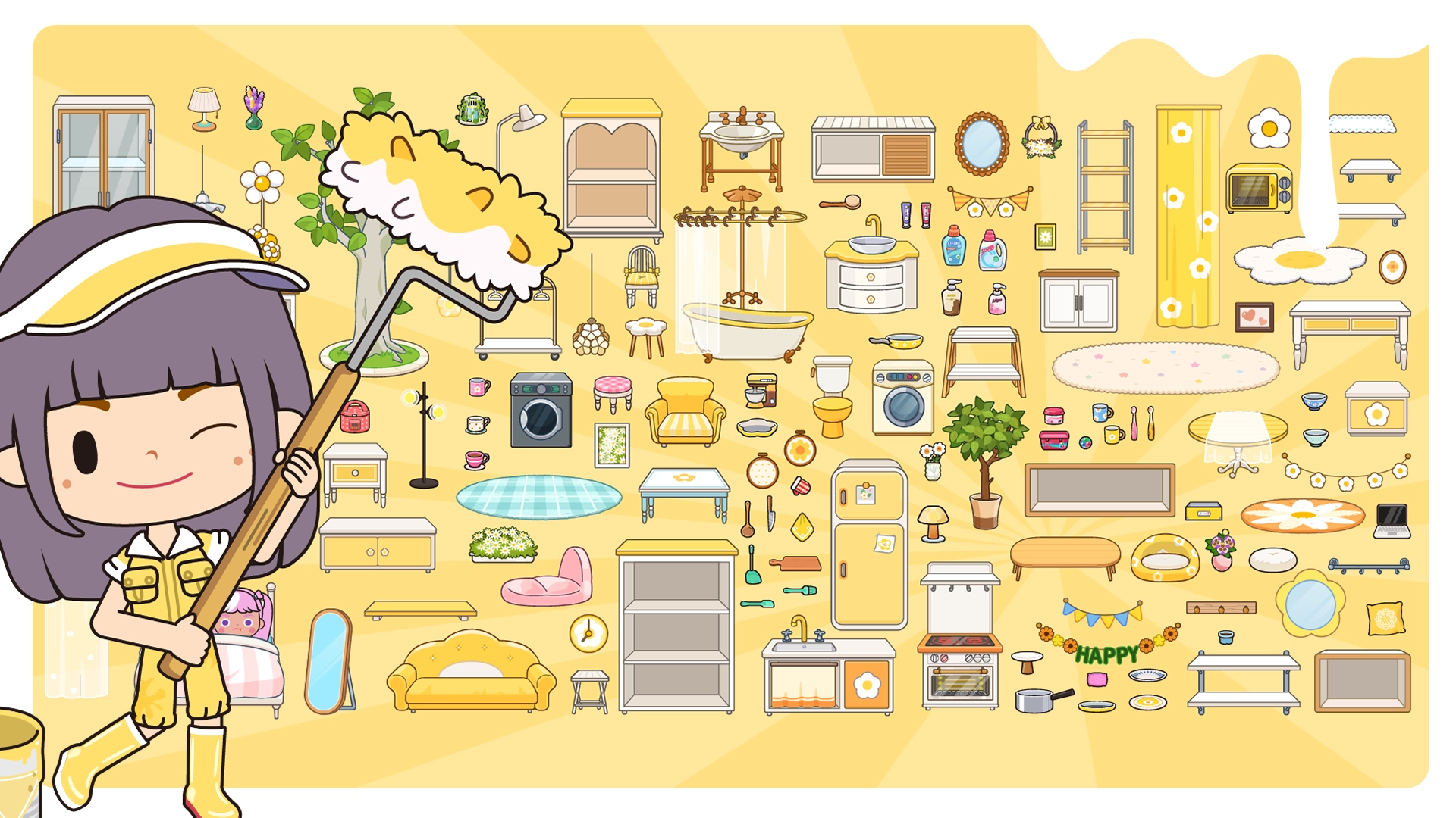 米加小镇世界黄色花朵公寓4