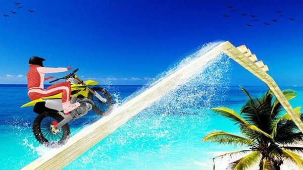 摩托车特技赛跑游戏