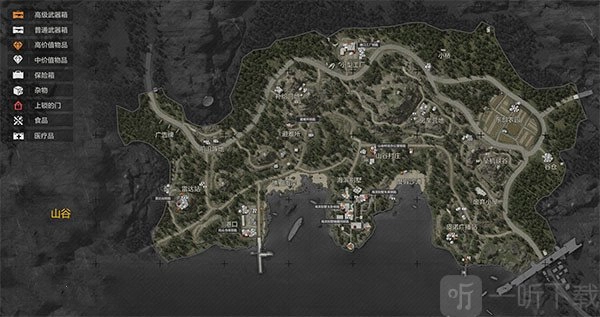 暗区突围中，山谷地图里有哪些物资？山谷地图的物资分布情况是怎样的，有没有相关分布图？