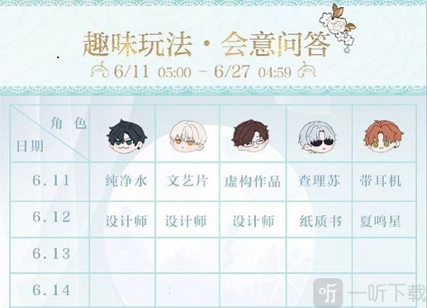 《光与夜之恋》会意问答第三天的答案是什么？会意问答第三天答案分享来啦！