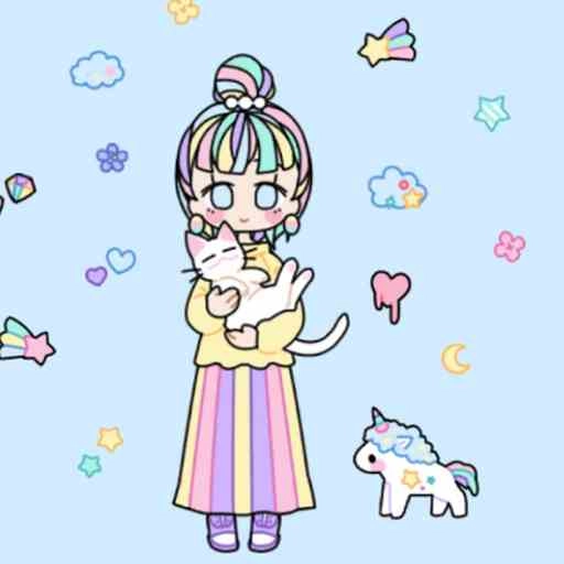 装扮粉彩女孩
