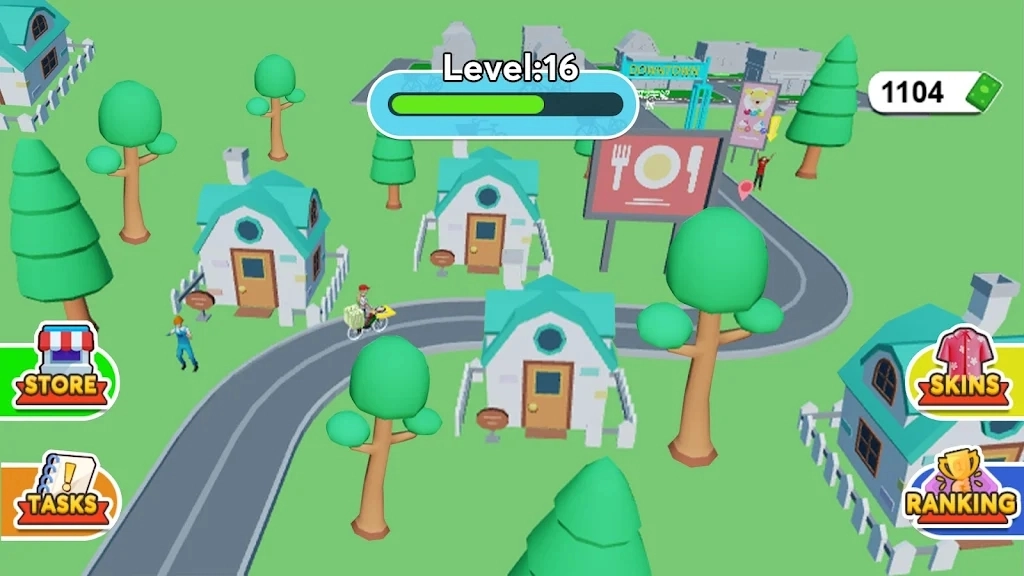 疯狂的披萨自行车比赛截图0