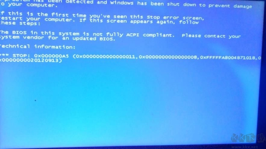 Win10系统笔记本改装Win7系统出现蓝屏0X000000A5的解决办法