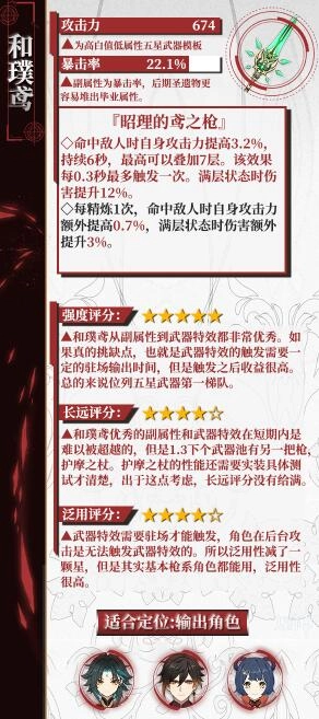 《原神和璞鸢强度分析及适配角色推荐》