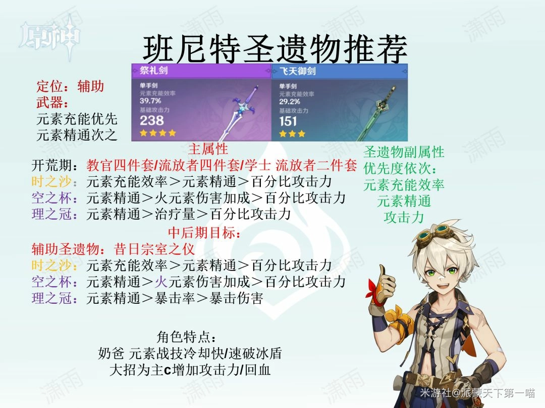 原神班尼特辅助武器及圣遗物该如何搭配，有哪些推荐？