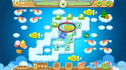 《保卫萝卜2》第五十九关需使用瓶子道具消灭七十只怪物