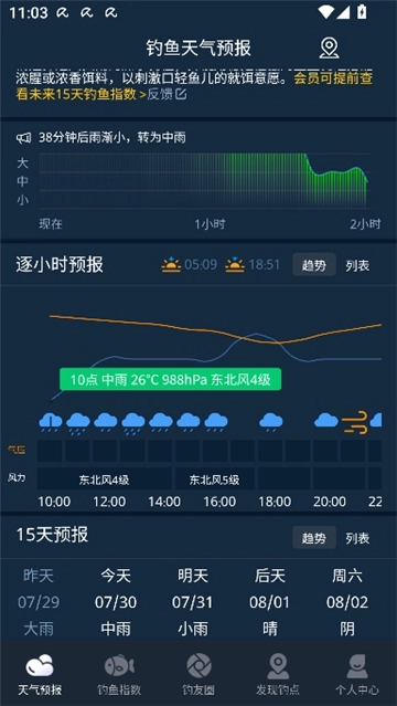 钓鱼天气预报精准看风雨气压无广告版图4