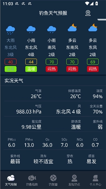 钓鱼天气预报精准看风雨气压无广告版图6