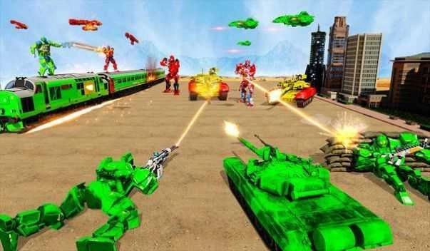 陆军校车机器人汽车（Army School Bus Robot Car Game）22