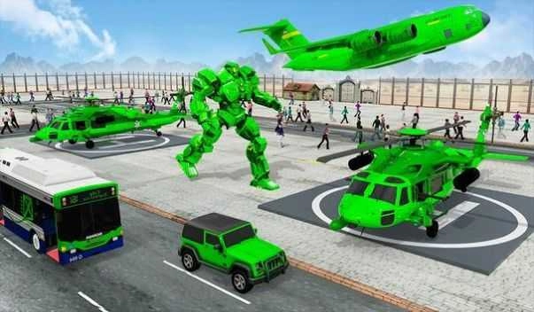 陆军校车机器人汽车（Army School Bus Robot Car Game）21