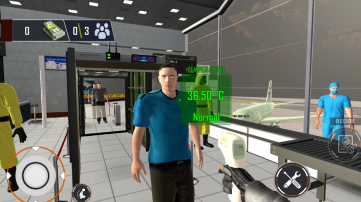 机场隔离区安检模拟器游戏(机组人员检疫值班)