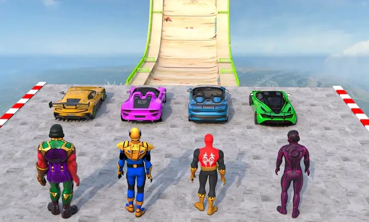 超级英雄汽车特技巨型坡道图4