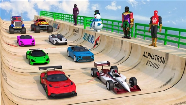 超级英雄汽车特技巨型坡道关卡解锁版(2)