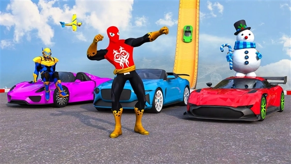 超级英雄汽车特技巨型坡道关卡解锁版(3)