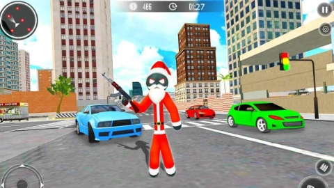 圣诞老人火柴人绳索英雄