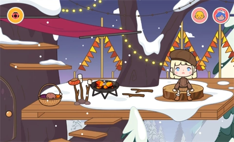 米加小镇雪山树屋