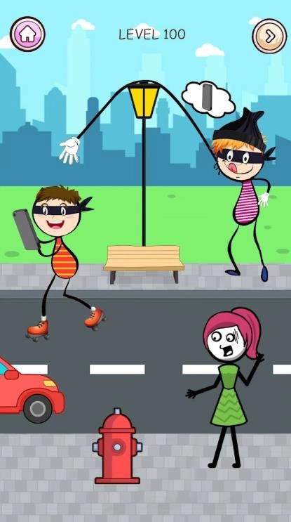 火柴人逃脱小偷谜题