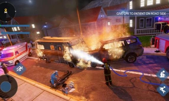 紧急消防员警察