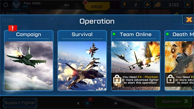 王牌战斗机空战追风汉化手游版图2