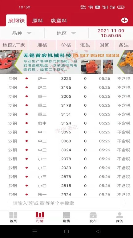 申信资讯废铁价格行情图1
