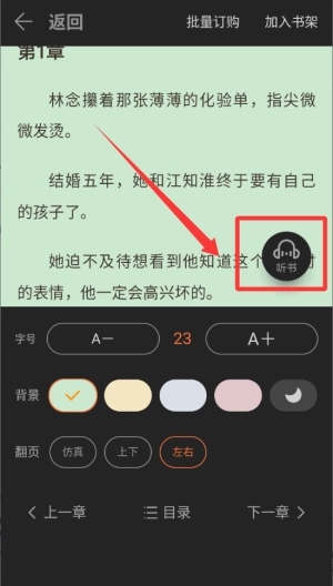 芝士小说听书功能触发点