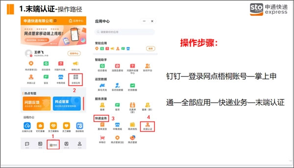 申行者末端认证操作路径示意图