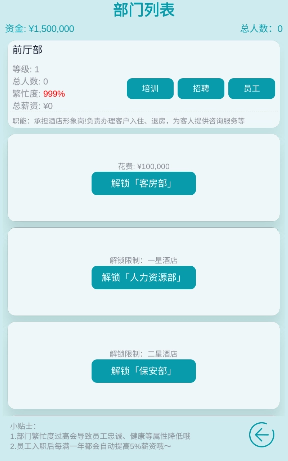 模拟经营大酒店