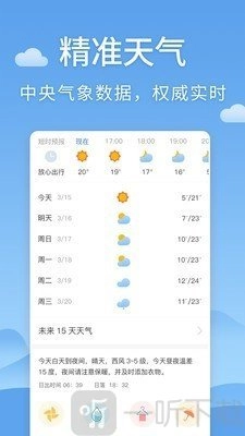 清新天气预报功能模块展示图