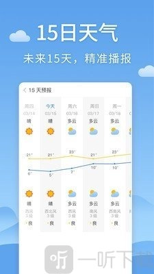 清新天气预报软件界面展示图