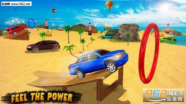 吉普驾驶特技比赛水冲浪者