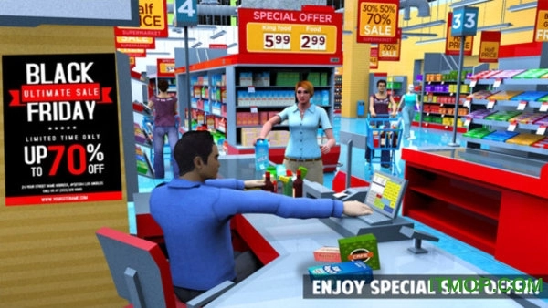 女生超市疯狂购物