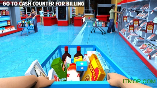 女生超市疯狂购物